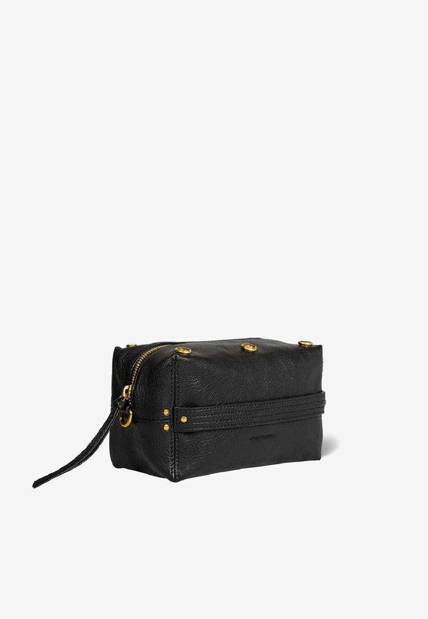 Jérôme Dreyfuss Lucky Case Leather Clutch Black 46LUCKCACH_Noir Grainé