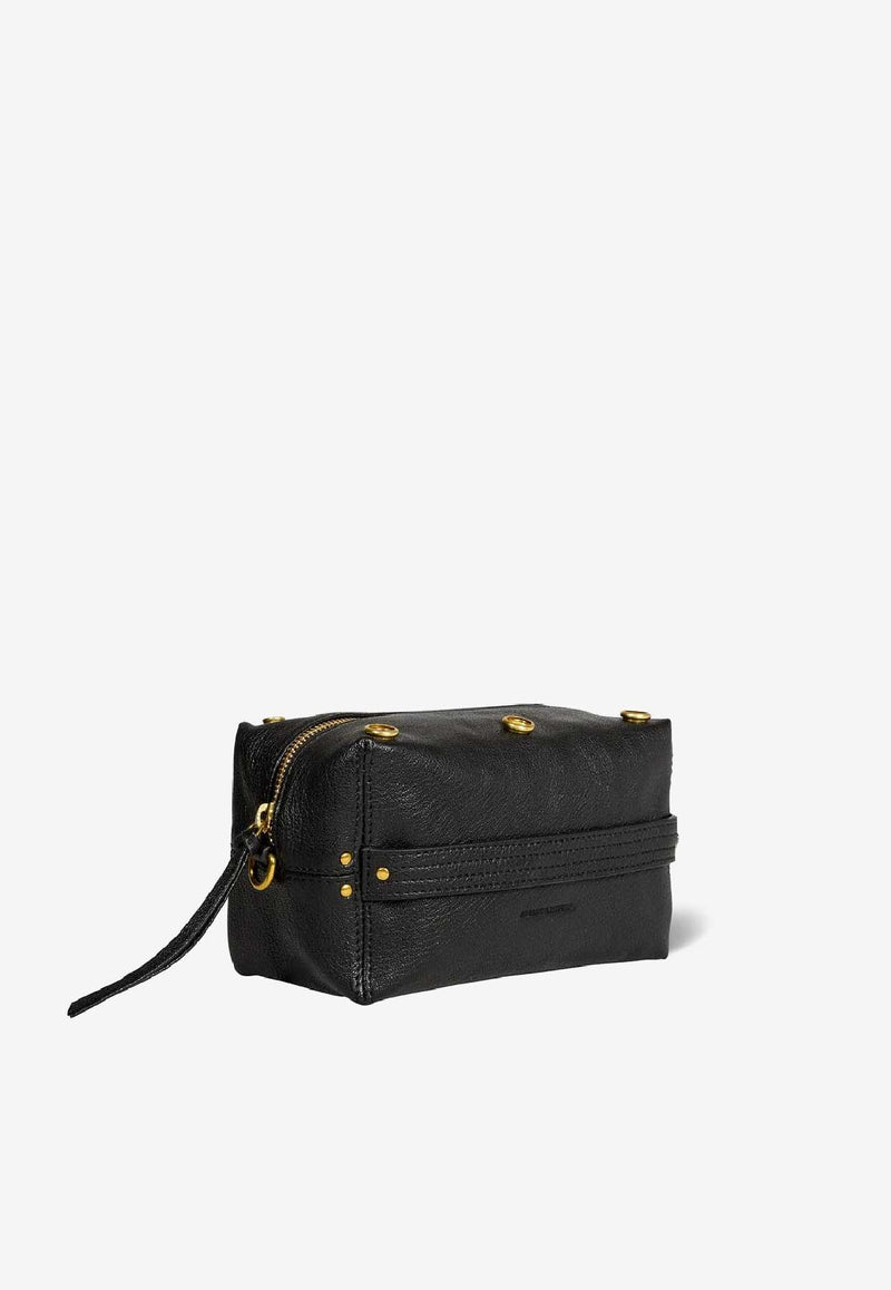 Jérôme Dreyfuss Lucky Case Leather Clutch Black 46LUCKCACH_Noir Grainé