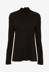 Lemaire Long-Sleeved Foulard Top Brown TO1306LJ1025_BR507