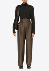 Lemaire Long-Sleeved Foulard Top Brown TO1306LJ1025_BR507