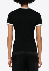 Courrèges Logo Patch Slim T-shirt Black VESJTS017JS0070_9901