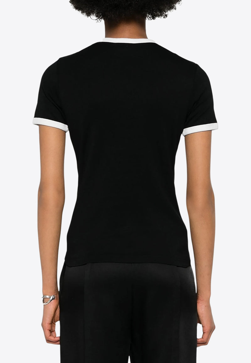 Courrèges Logo Patch Slim T-shirt Black VESJTS017JS0070_9901