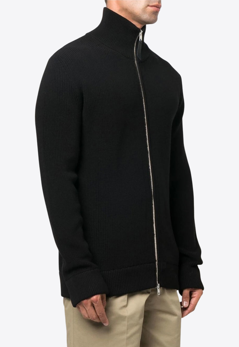 Maison Margiela Ribbed Zip-Up Cardigan Black SI1HA0013S17781_900F