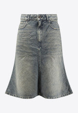 Balenciaga Godet Midi Denim Skirt Denim 852330TTW763394_BLUE_36201503