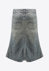 Balenciaga Godet Midi Denim Skirt Denim 852330TTW763394_BLUE_36201503