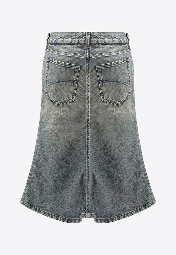 Balenciaga Godet Midi Denim Skirt Denim 852330TTW763394_BLUE_36201503
