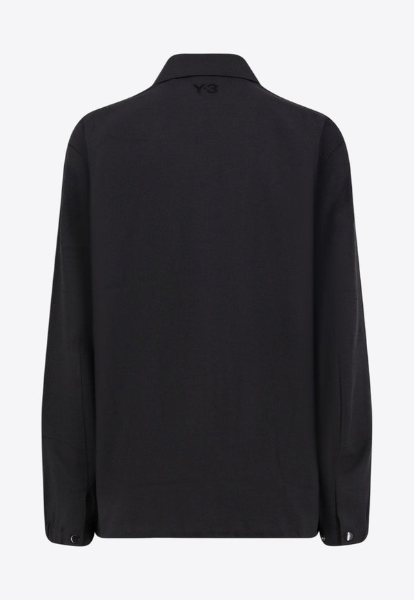 Y-3 Logo Print Cargo Overshirt Black JX7291BLACK_Black_36145236