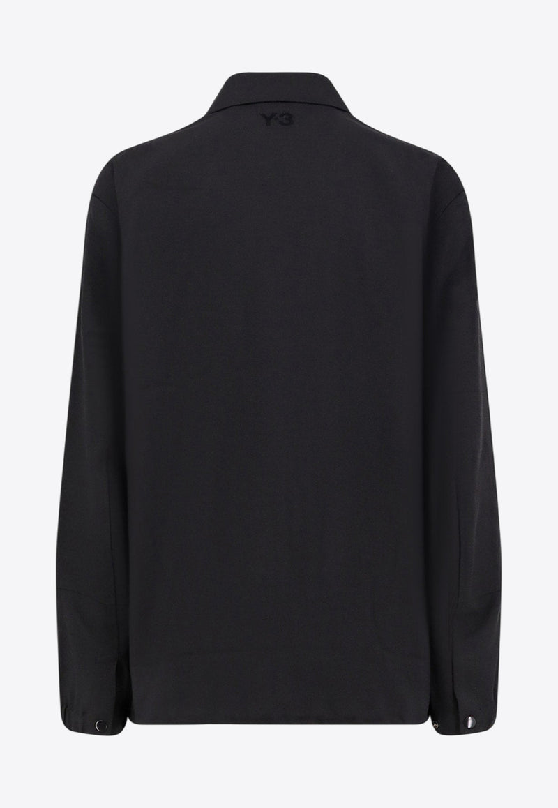 Y-3 Logo Print Cargo Overshirt Black JX7291BLACK_Black_36145236