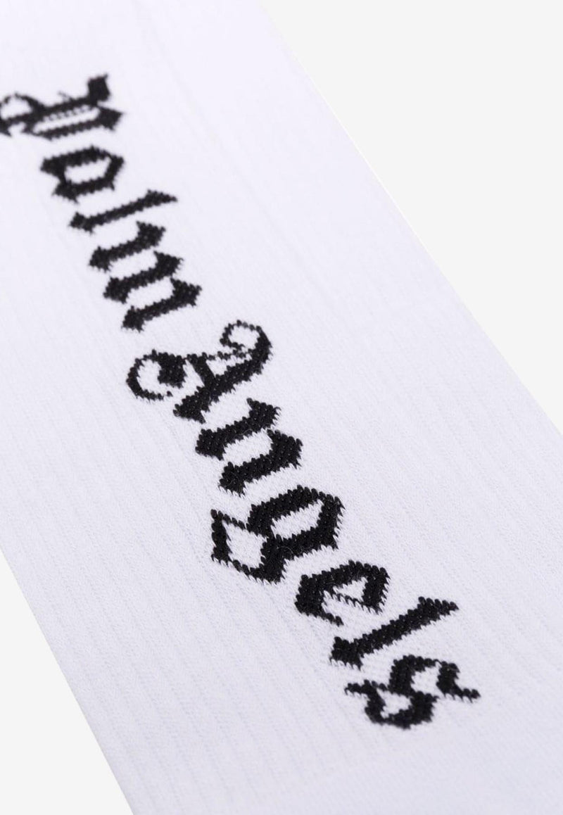 Palm Angels Logo Intarsia Socks White PMRA001C99FAB002_0110