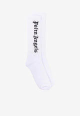 Palm Angels Logo Intarsia Socks White PMRA001C99FAB002_0110