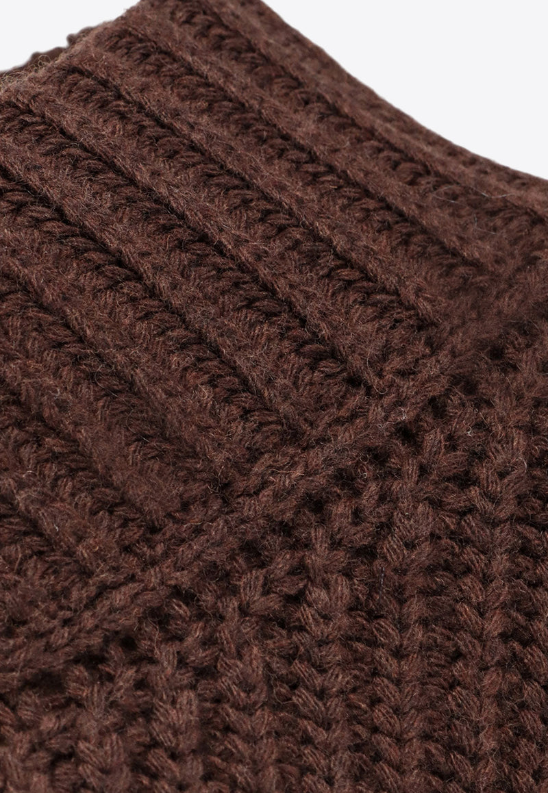 Staud Knitted Cashmere V-neck Sweater Brown R25F3154WNEART_Earthy_35065883