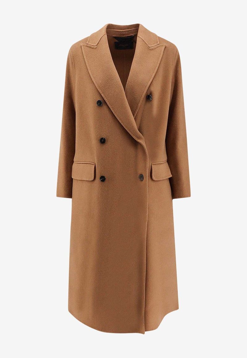 Paltò Arianna Double-Breasted Wool Coat Camel 1PDARIADOU970_Blue_35065824