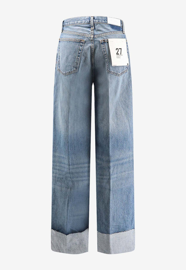 Re/done Washed Straight-Leg Jeans Denim 14803WHRWDCFVINTAGE BIKER BLUE_Denim_35066088