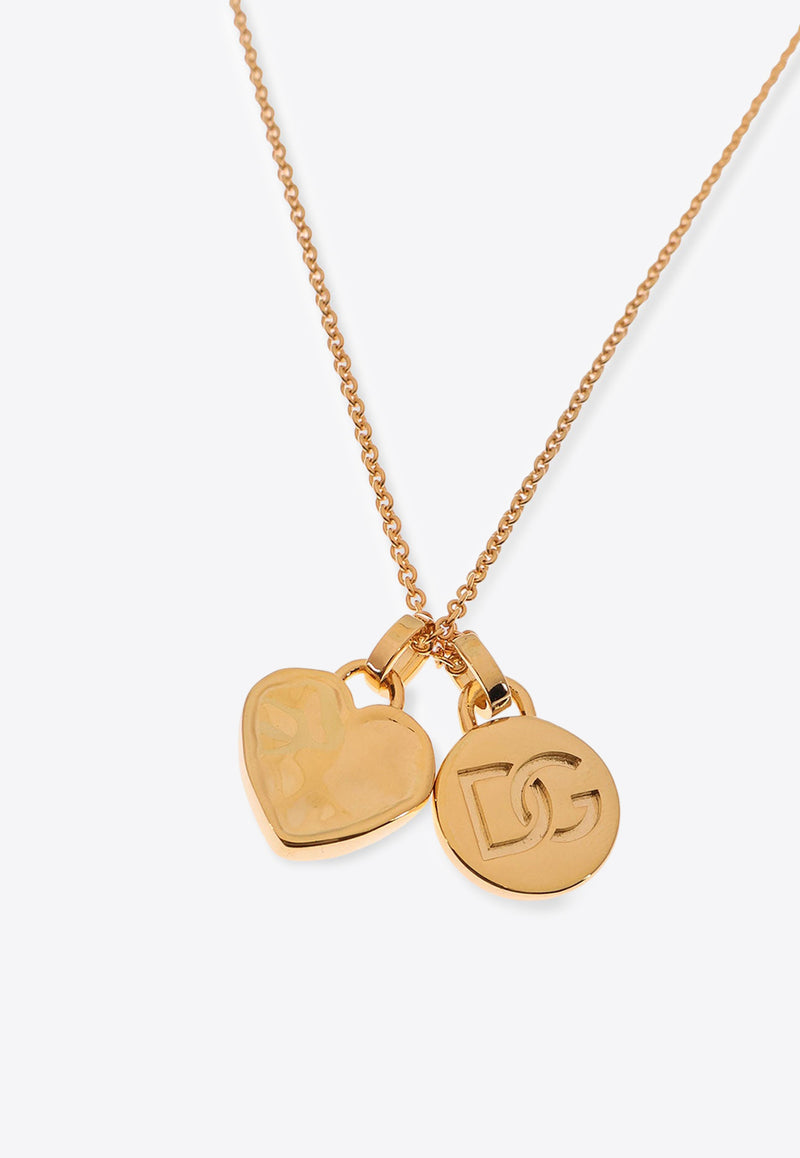 Dolce & Gabbana DG Logo and Heart Pendant Necklace Gold WNR8S4W1111ZOO00_Golden_29841134