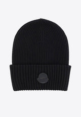 Moncler X EE72 by Edward Enninful Logo Patch Wool Knit Beanie Black K24033B00002M6727999_Black_29845030