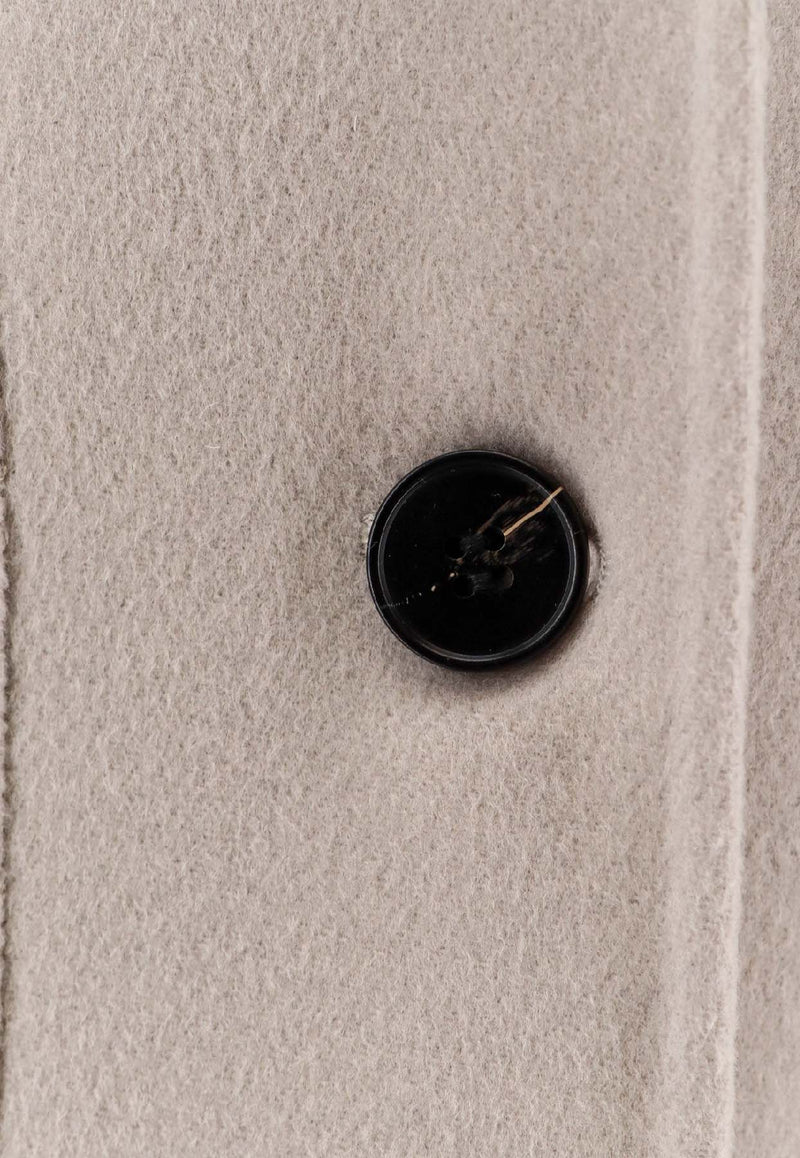 Paltò Elsa Single-Breasted Wool Coat Cream 1PDELSADOU702_Black_35065758