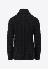 Moncler X EE72 by Edward Enninful Cable Knit Turtleneck Sweater Black K24038G0000289AYC999_Black_29848295