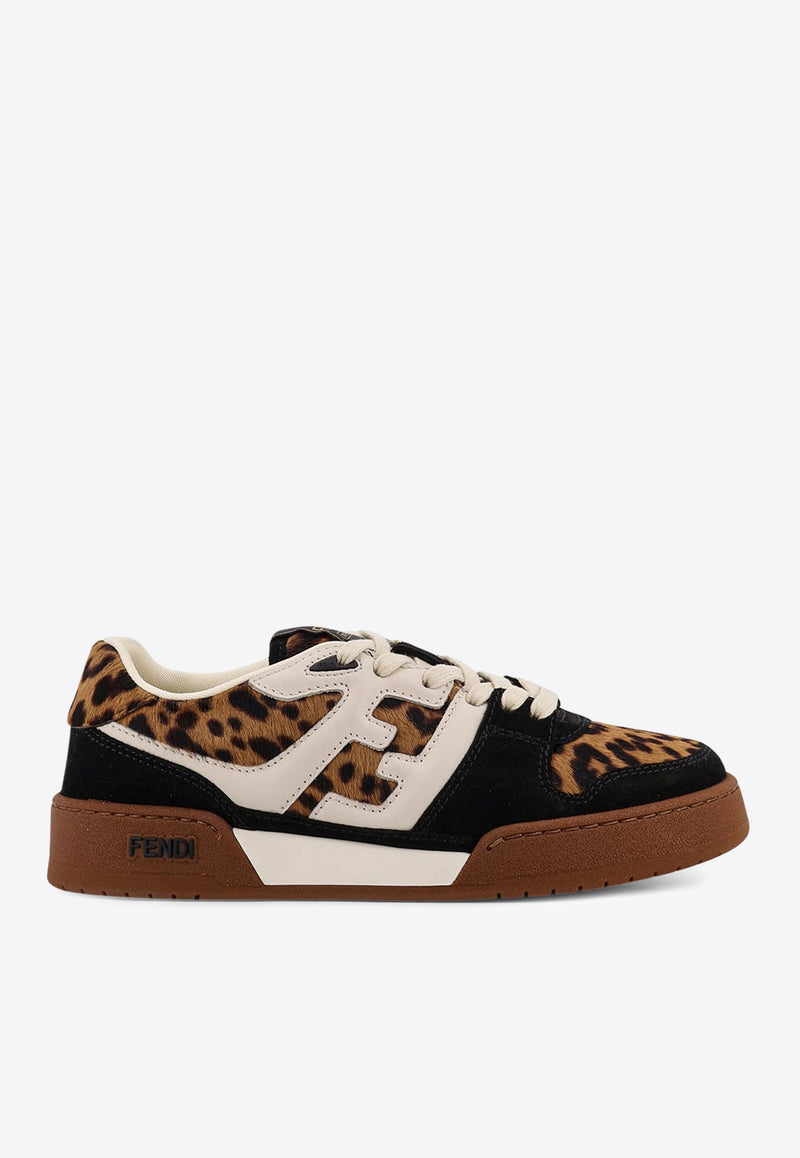 Fendi Match Leopard Print Low-Top Sneakers Multicolor 8E8625AY9GF1TO3_NAT.BROWN+NERO+GARZA_29854394