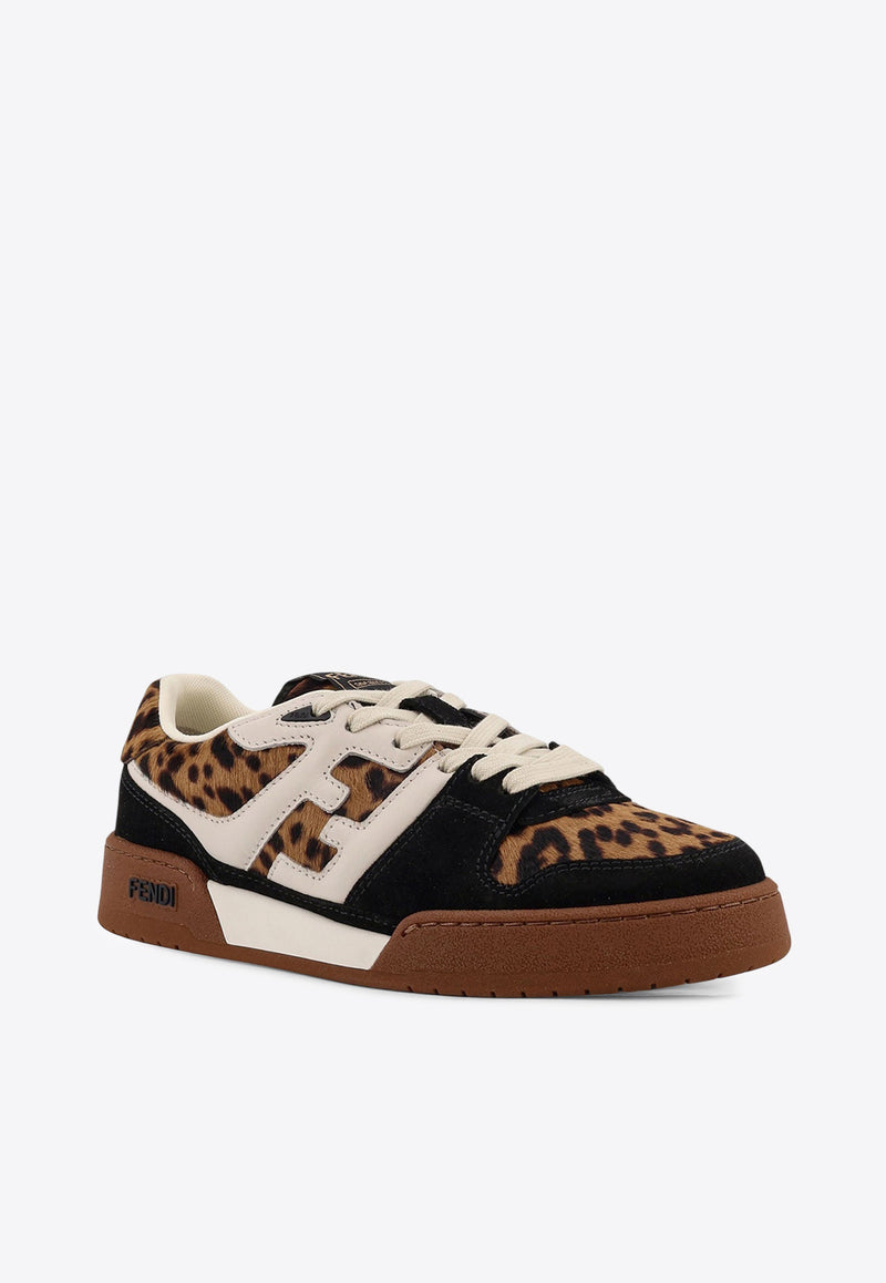 Fendi Match Leopard Print Low-Top Sneakers Multicolor 8E8625AY9GF1TO3_NAT.BROWN+NERO+GARZA_29854394