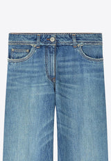 Versace Straight-Leg Boyfriend Jeans Blue