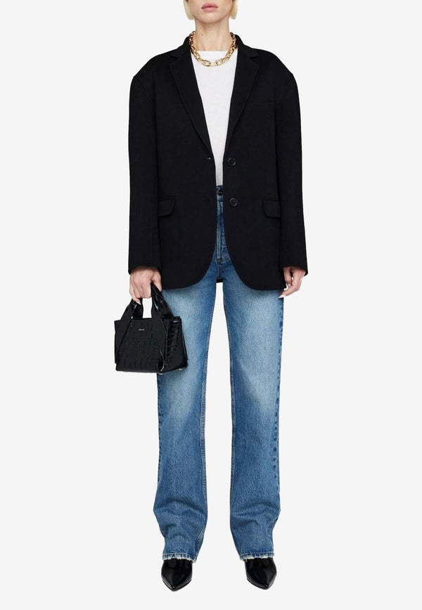 Anine Bing Quinn Single-Breasted Blazer Black A017073_000