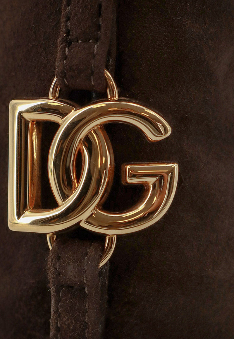 Dolce & Gabbana DG Logo Knee-High Suede Boots Brown CU1217A127580081_EBANO 1_29842152