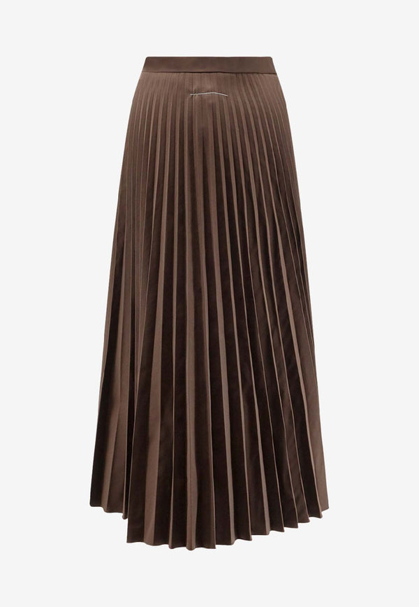 MM6 Maison Margiela Pleated Midi Skirt Brown S62MA0096M35609143_Brown_30005047