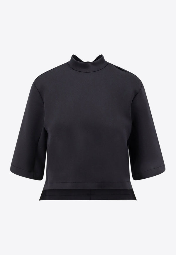 Moncler X EE72 by Edward Enninful Neoprene Cropped T-shirt Black K24038C0000289A8K999_Black_29841126