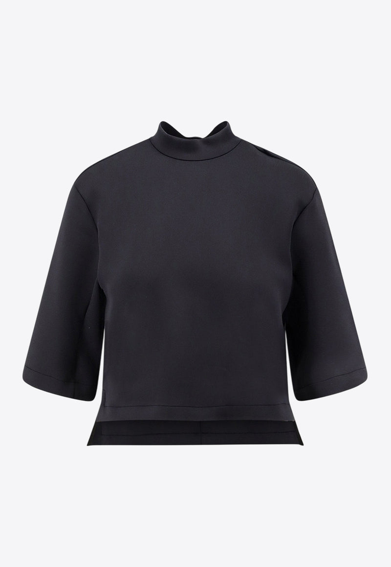 Moncler X EE72 by Edward Enninful Neoprene Cropped T-shirt Black K24038C0000289A8K999_Black_29841126