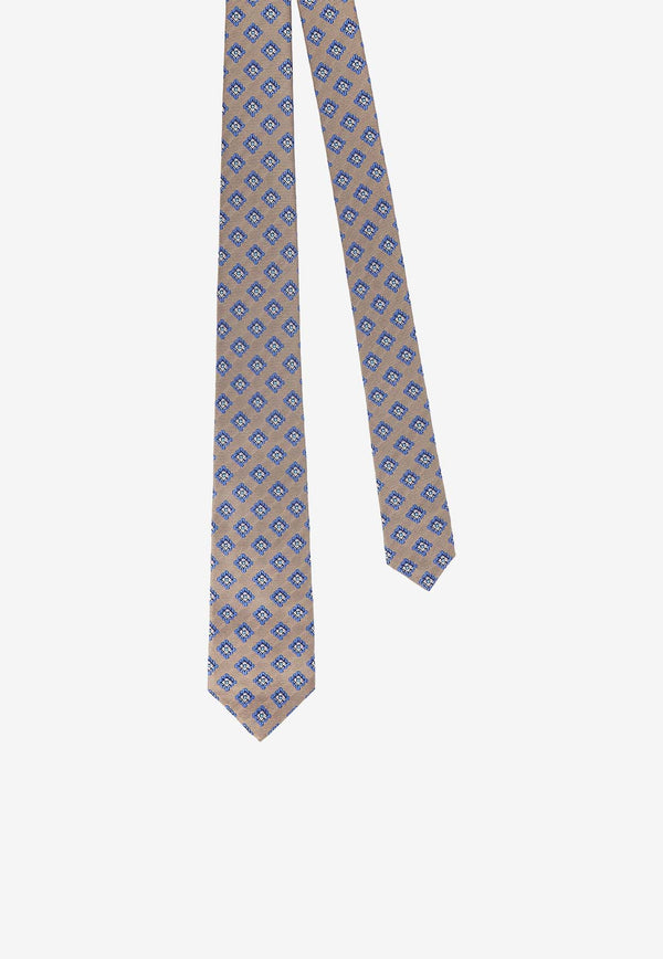 Kiton Ciro Paone Pattern Silk Tie Gray UCRVKQC05L8307ANTRACITE_Anthracite_29845776