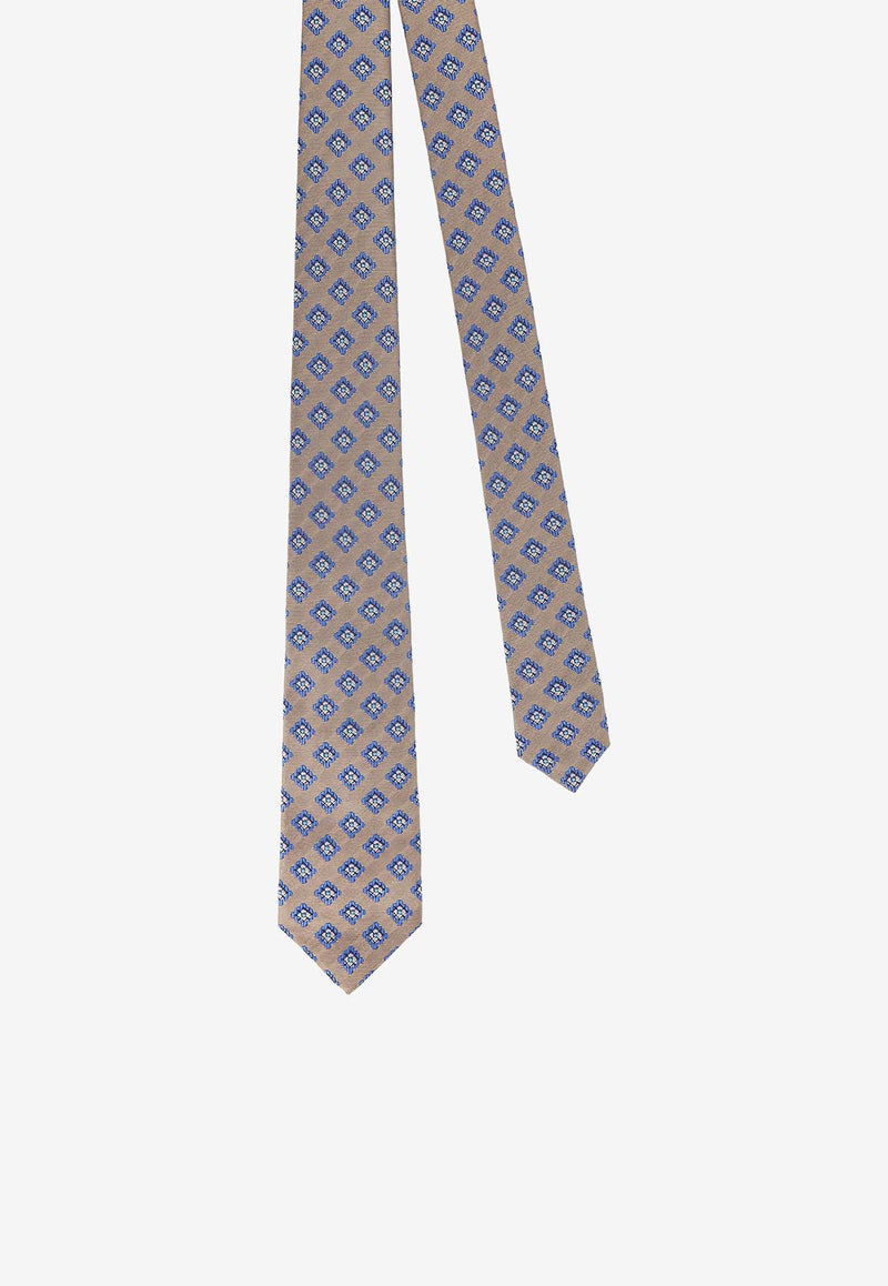 Kiton Ciro Paone Pattern Silk Tie Gray UCRVKQC05L8307ANTRACITE_Anthracite_29845776