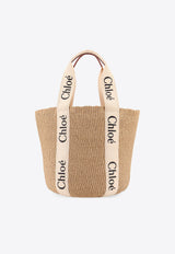Chloé Large Woody Basket Tote Bag Natural CHC22SS380G55101_White_29843445