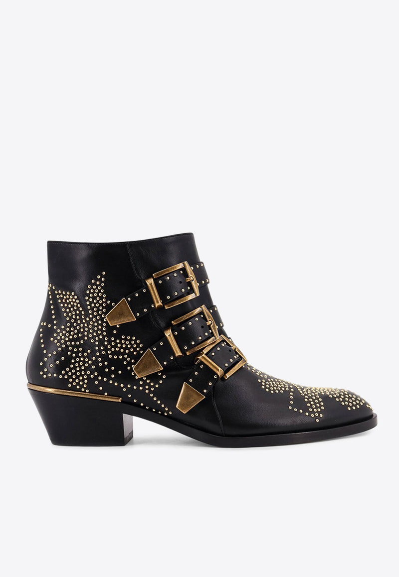 Chloé Susanna 40 Studded Ankle Boots Black  CHC16A134750ZY_Black Gold._30004992