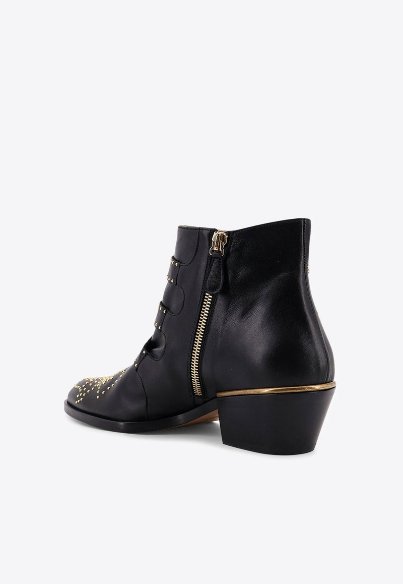 Chloé Susanna 40 Studded Ankle Boots Black  CHC16A134750ZY_Black Gold._30004992