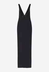 Elisabetta Franchi Embroidered Midi Dress Black ABR2457E2110_Black_29840557