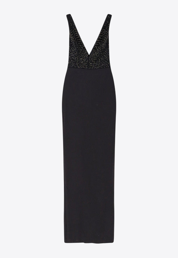 Elisabetta Franchi Embroidered Midi Dress Black ABR2457E2110_Black_29840557