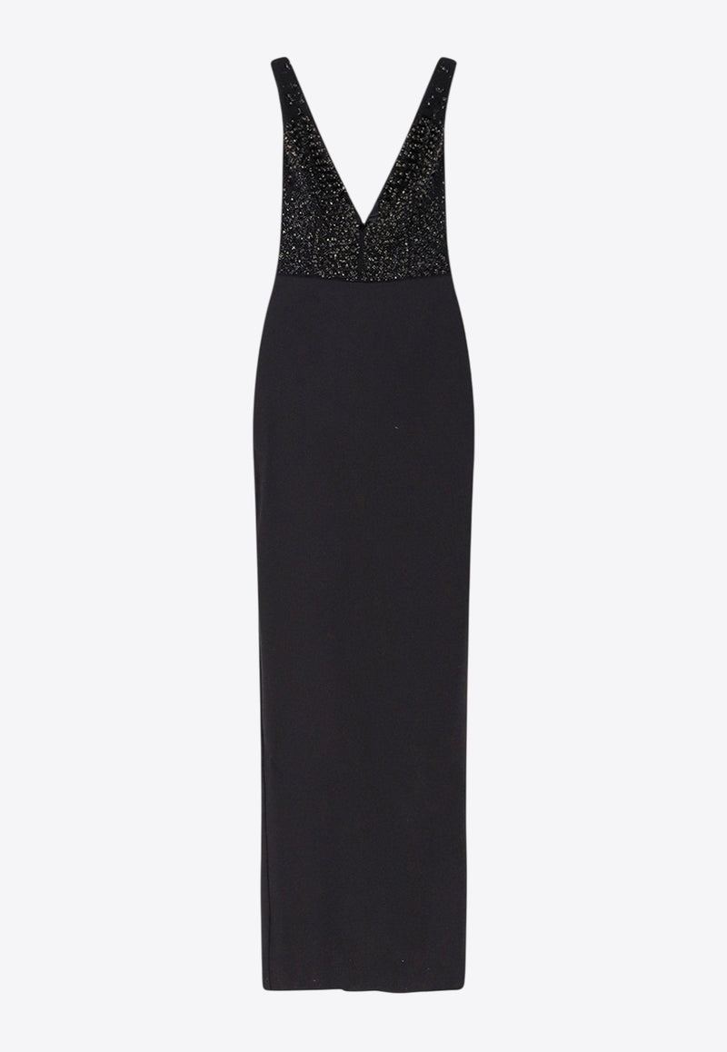 Elisabetta Franchi Embroidered Midi Dress Black ABR2457E2110_Black_29840557