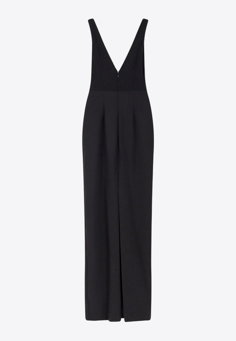 Elisabetta Franchi Embroidered Midi Dress Black ABR2457E2110_Black_29840557