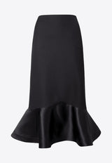 Fendi Peplum Wool and Silk Midi Skirt Black FQ7687AJYFF0GME_Black_29853739