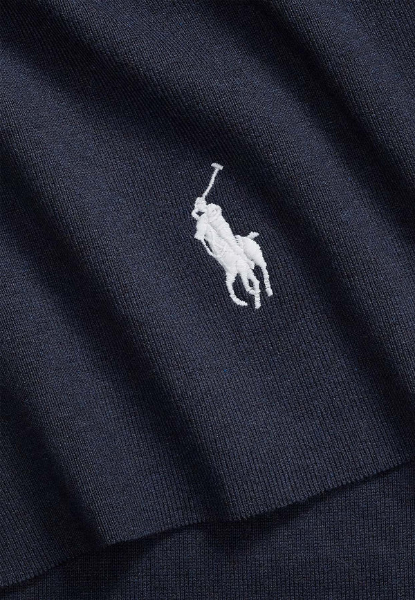 Polo Ralph Lauren Logo Embroidered Scarf and Beanie Set Navy 710953262003_NAVY HEATHER_29843239