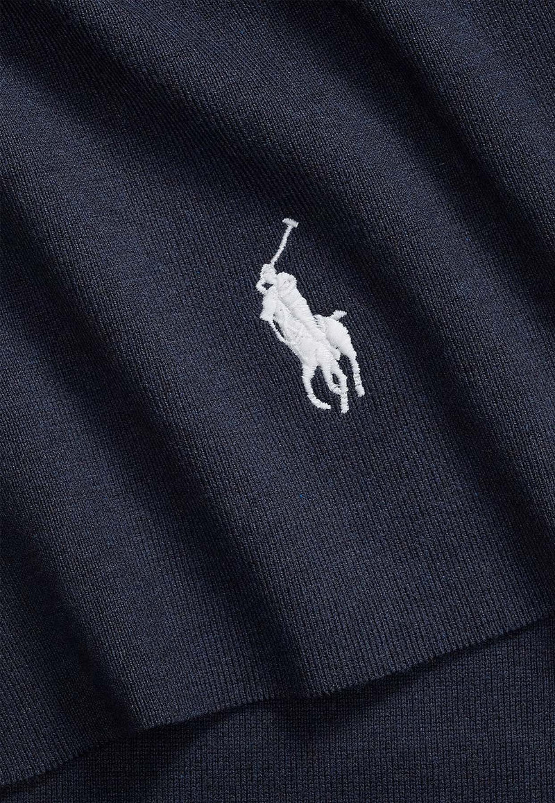 Polo Ralph Lauren Logo Embroidered Scarf and Beanie Set Navy 710953262003_NAVY HEATHER_29843239