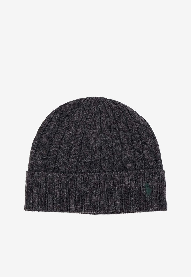 Polo Ralph Lauren Cable Knit Logo Beanie Gray 449959346006_BARCLAY GREY HTHR_29843603