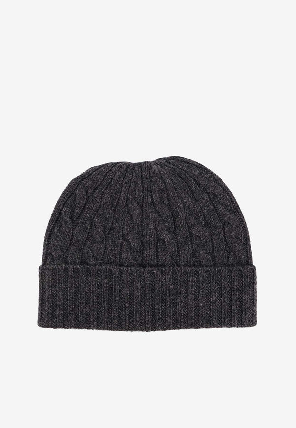 Polo Ralph Lauren Cable Knit Logo Beanie Gray 449959346006_BARCLAY GREY HTHR_29843603