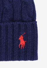Polo Ralph Lauren Cable Knit Logo Beanie Navy 449959346002_NEWPORT NAVY_29843629