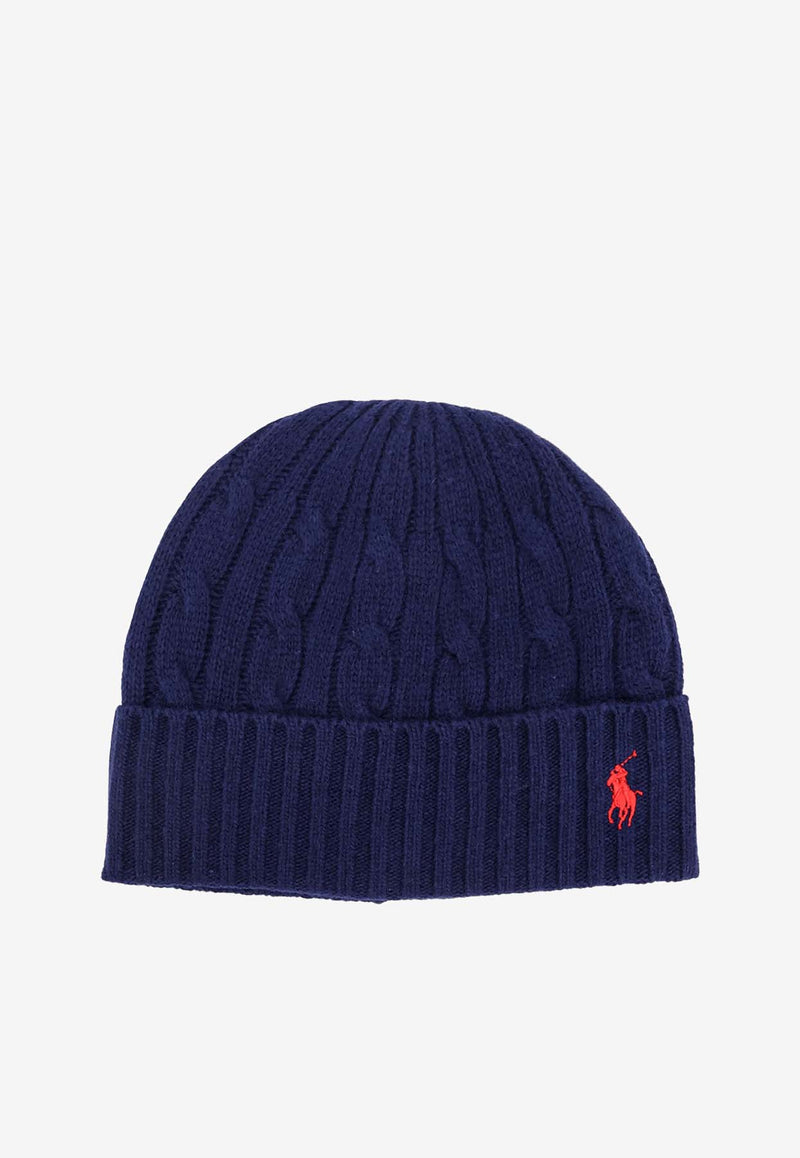 Polo Ralph Lauren Cable Knit Logo Beanie Navy 449959346002_NEWPORT NAVY_29843629