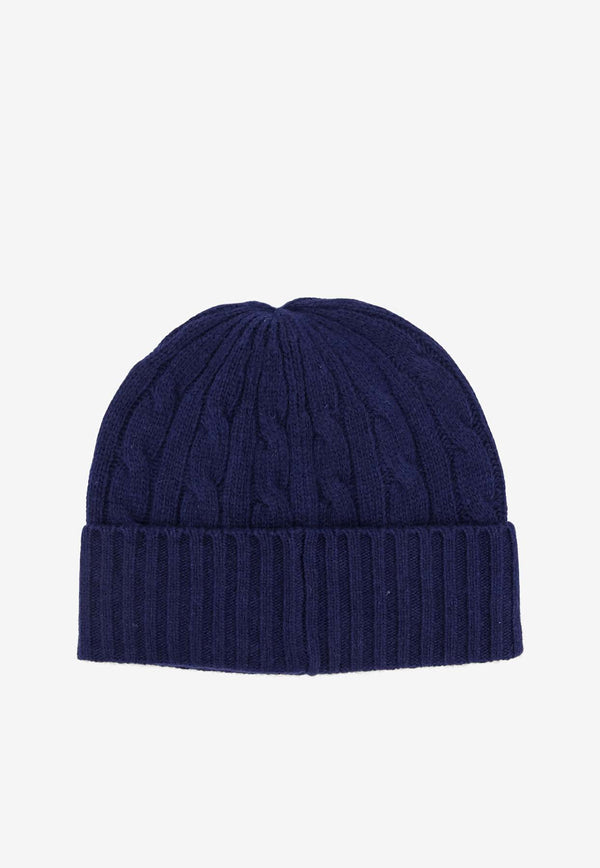 Polo Ralph Lauren Cable Knit Logo Beanie Navy 449959346002_NEWPORT NAVY_29843629