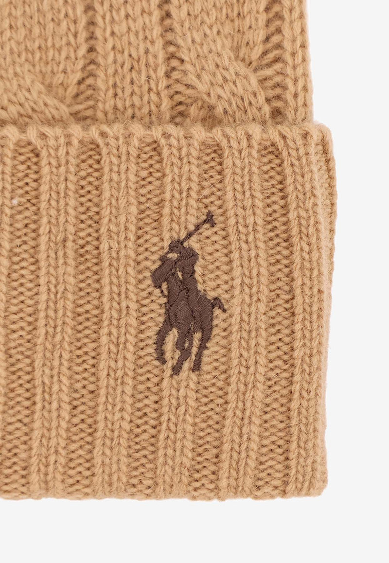 Polo Ralph Lauren Cable Knit Logo Beanie Beige 449959346005_CLASSIC CAMEL_29847560