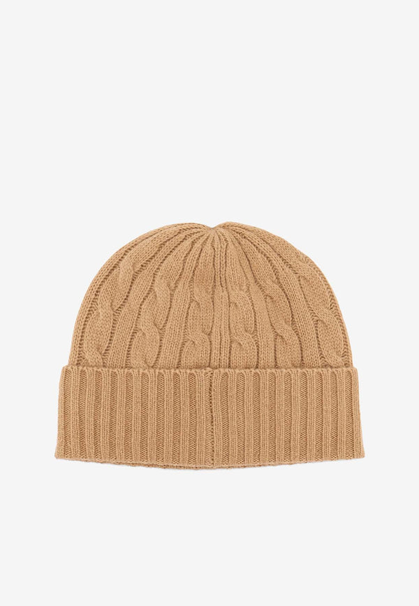 Polo Ralph Lauren Cable Knit Logo Beanie Beige 449959346005_CLASSIC CAMEL_29847560