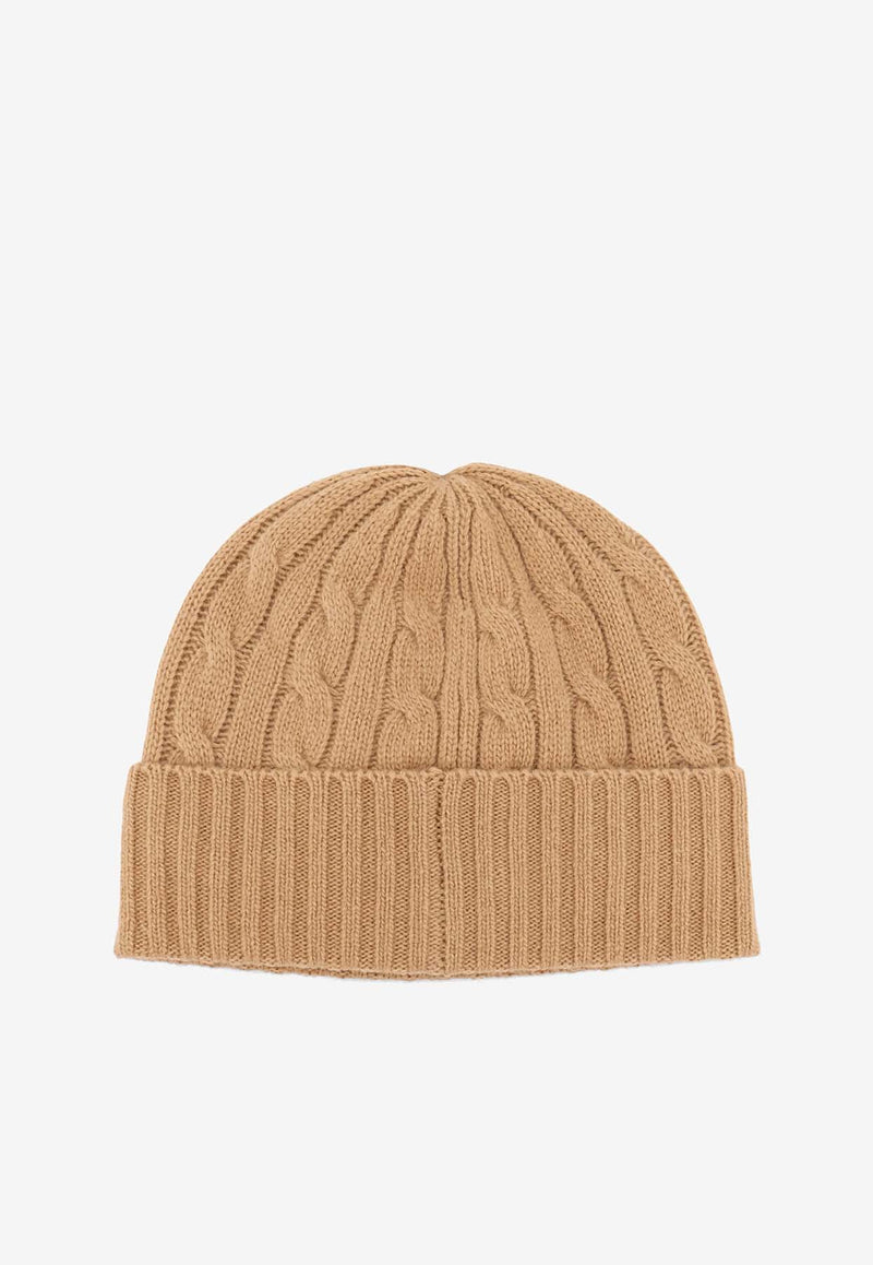 Polo Ralph Lauren Cable Knit Logo Beanie Beige 449959346005_CLASSIC CAMEL_29847560