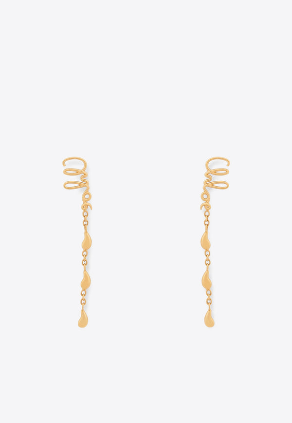 Chloé Iconic-Lettering Drop Earrings Gold CHC24WFE05CB79DC_Vintage Gold_30005083